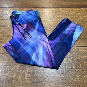Nike‎ Dri Fit sz small running Blue and Purple Patterned Leggings